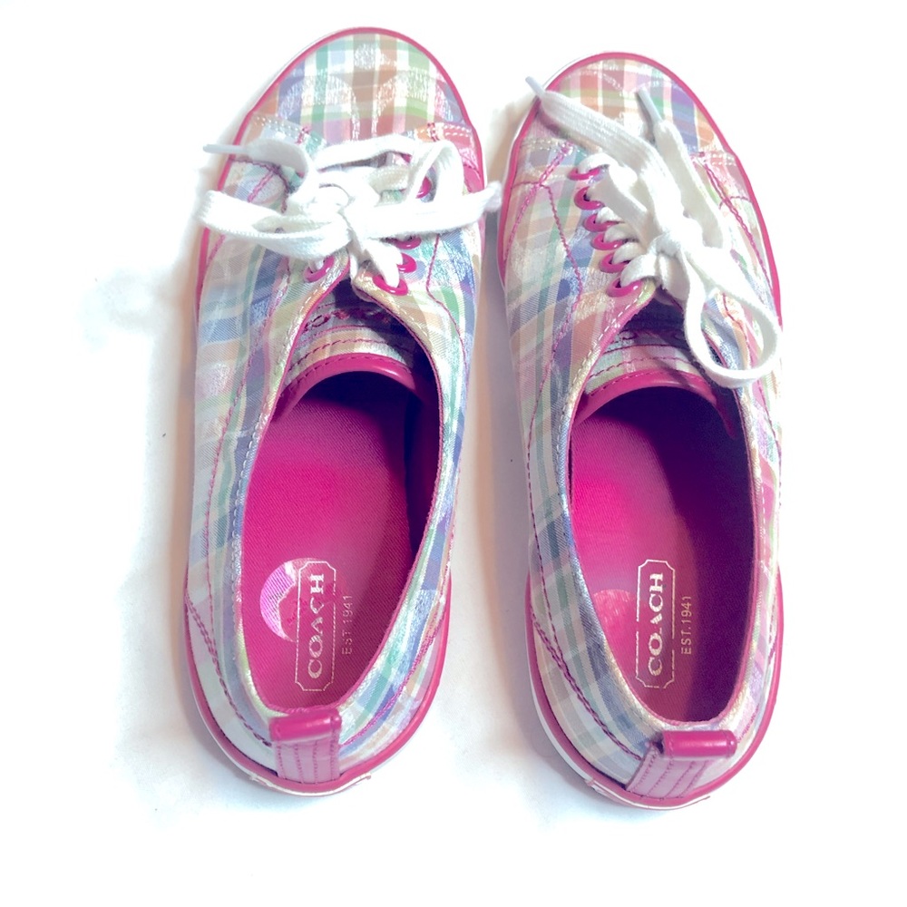 Coach Suzzy plaid multicolor sneakers tennis shoes - Picture 7 of 9